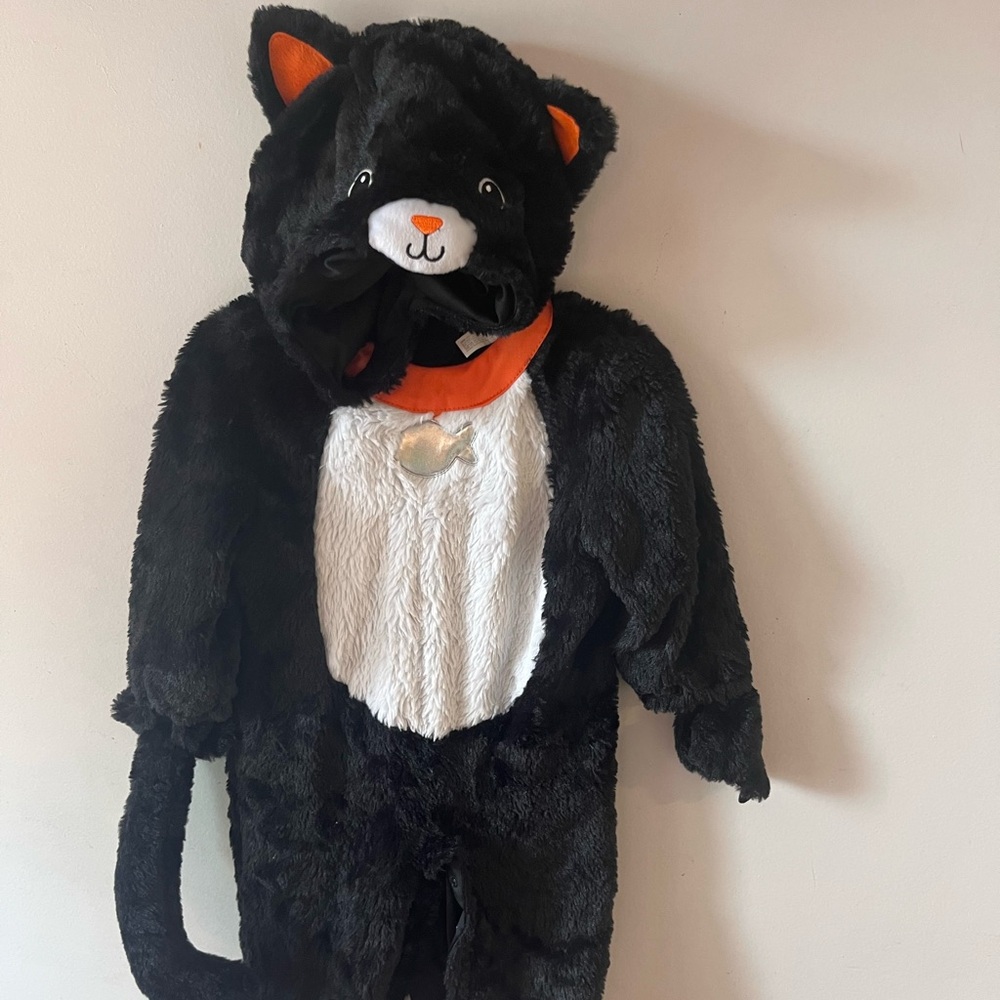 Black Cat Costume Snap Closure 3 Piece Fuzzy Warm Unisex Baby 12-24m